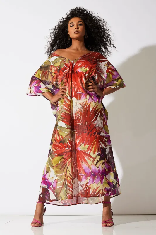 Rainforest Cotton Beaded Caftan sold by Natori