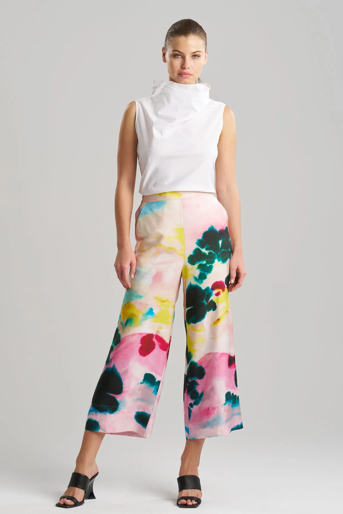 Akiko Printed Cotton Silk Twill Cropped Pull On Pants sold by Natori product image thumbnail 2
