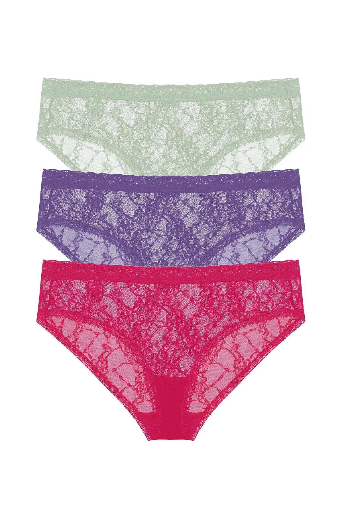 Bliss Allure One-Size Lace Girl Brief 3-Pack sold by Natori
