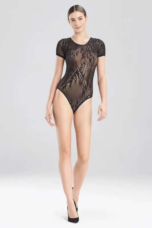 Feathers Short Sleeve Bodysuit sold by Natori