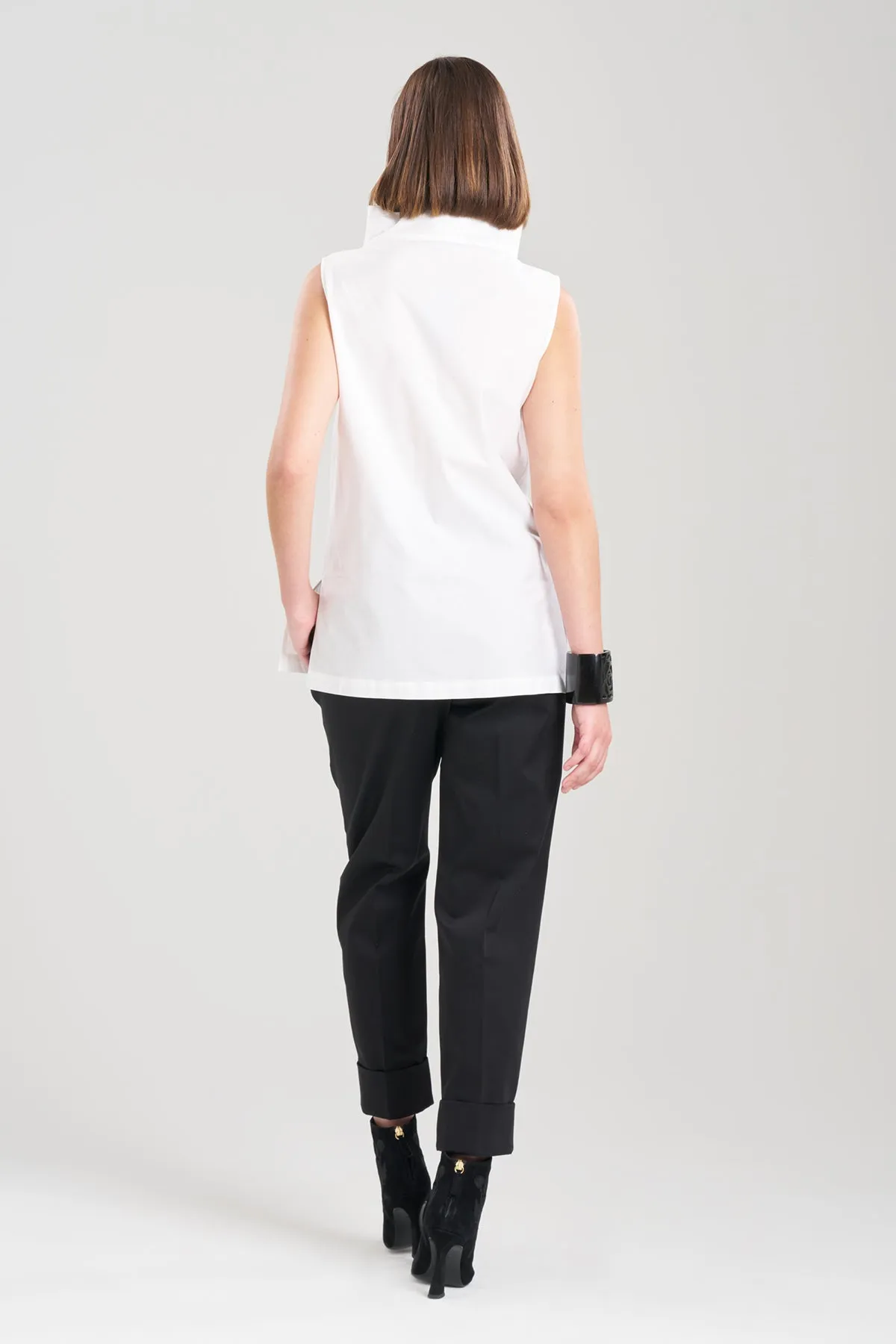 Cotton Poplin Funnel Neck Top sold by Natori product image thumbnail 3