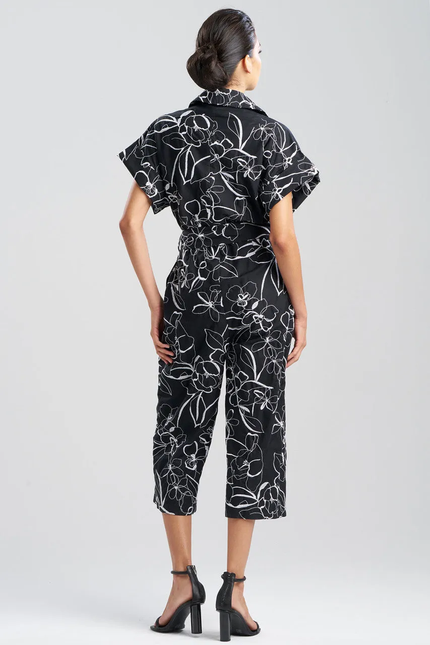 Flower Stencil Embroidered Jumpsuit sold by Natori product image thumbnail 2