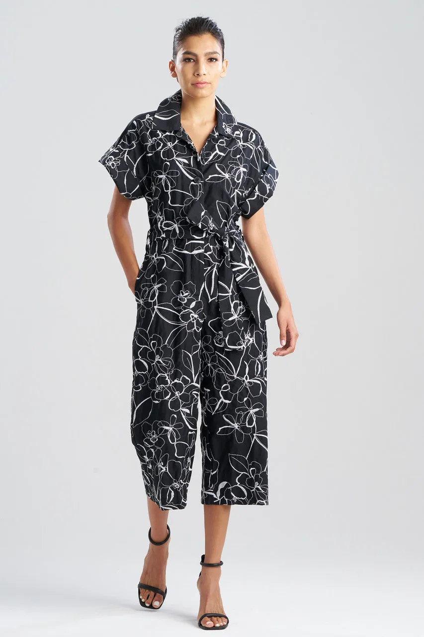 Flower Stencil Embroidered Jumpsuit sold by Natori