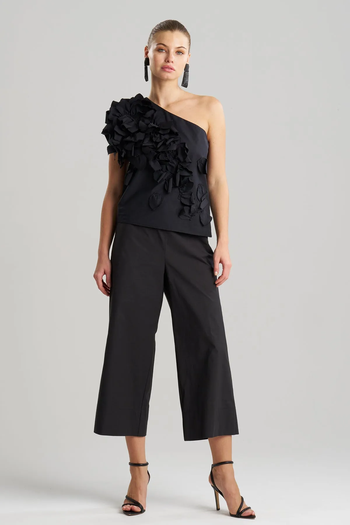 Tech Cotton Taffeta Embroidered One Shoulder Top sold by Natori product image thumbnail 2