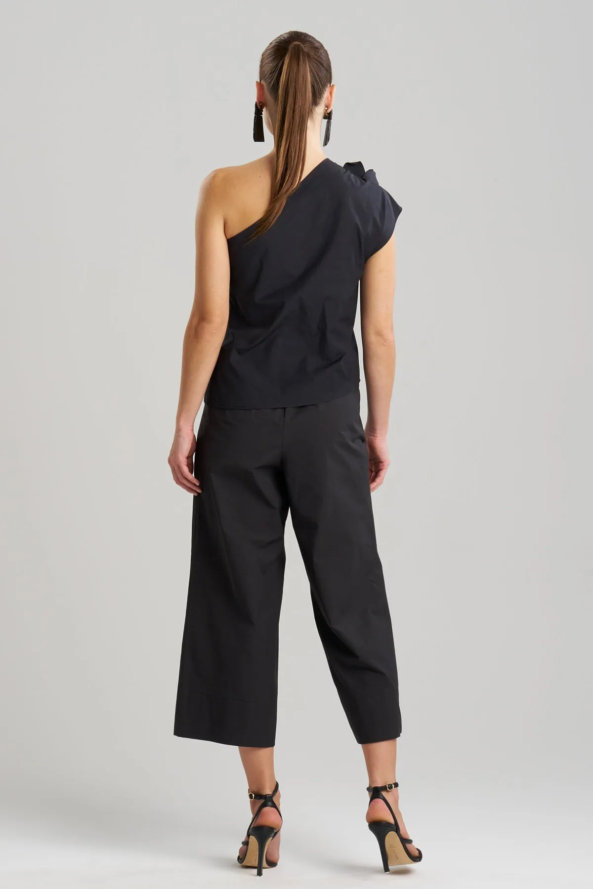 Tech Cotton Taffeta Embroidered One Shoulder Top sold by Natori product image thumbnail 3