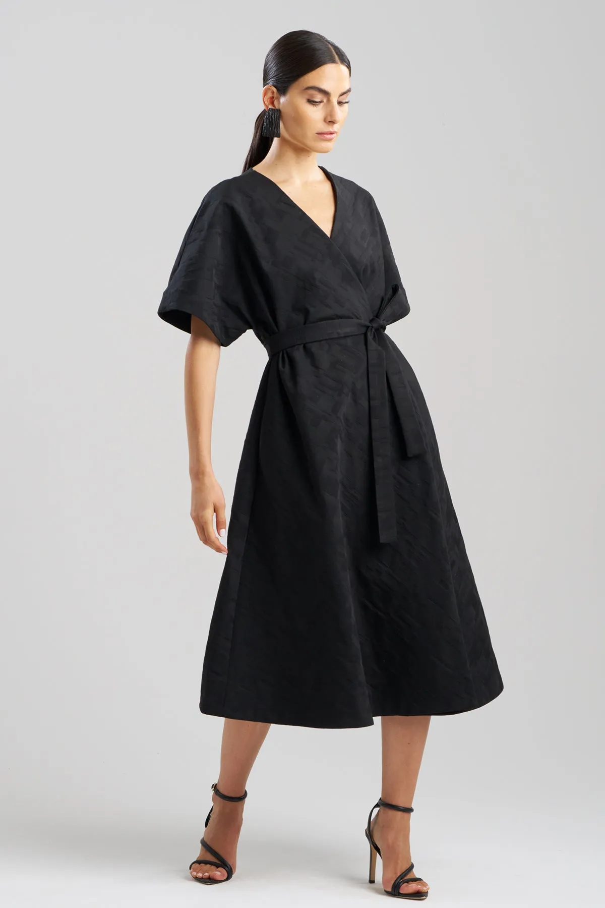 Geo Texture Jacquard Kimono Wrap Dress sold by Natori product image thumbnail 2