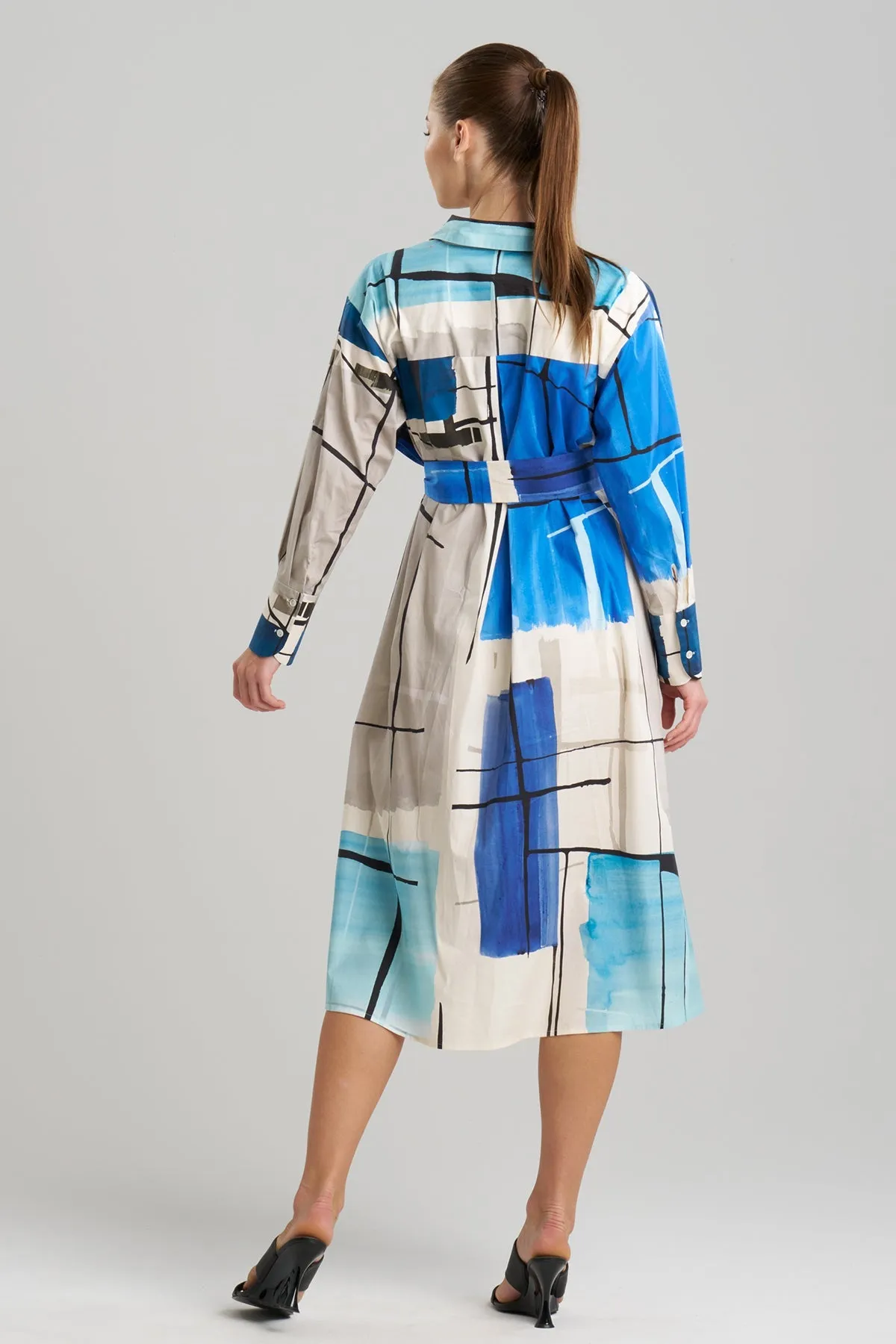 Sorairo Printed Cotton Poplin Oversized Shirtdress sold by Natori product image thumbnail 2