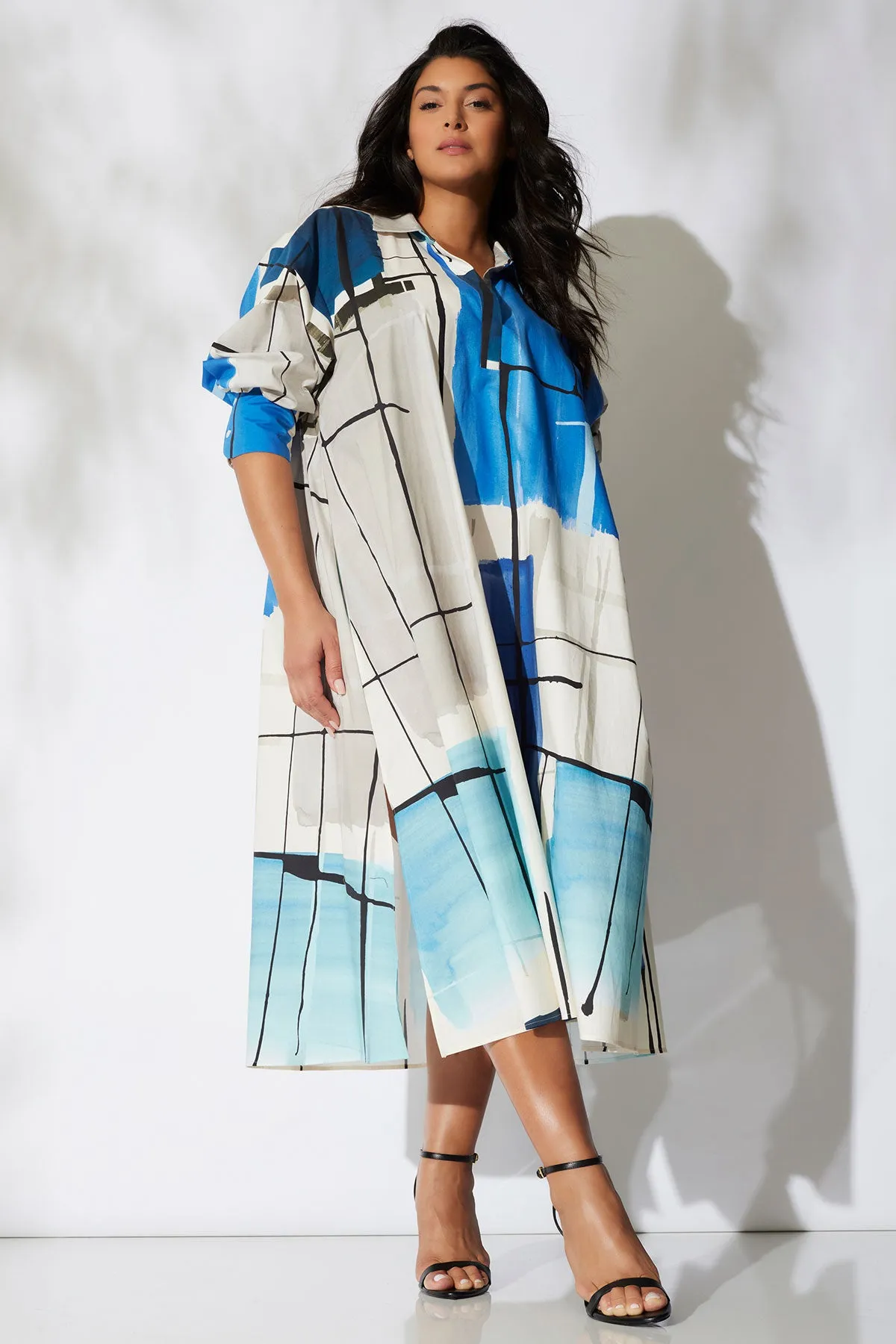 Sorairo Printed Cotton Poplin Oversized Shirtdress sold by Natori product image thumbnail 5