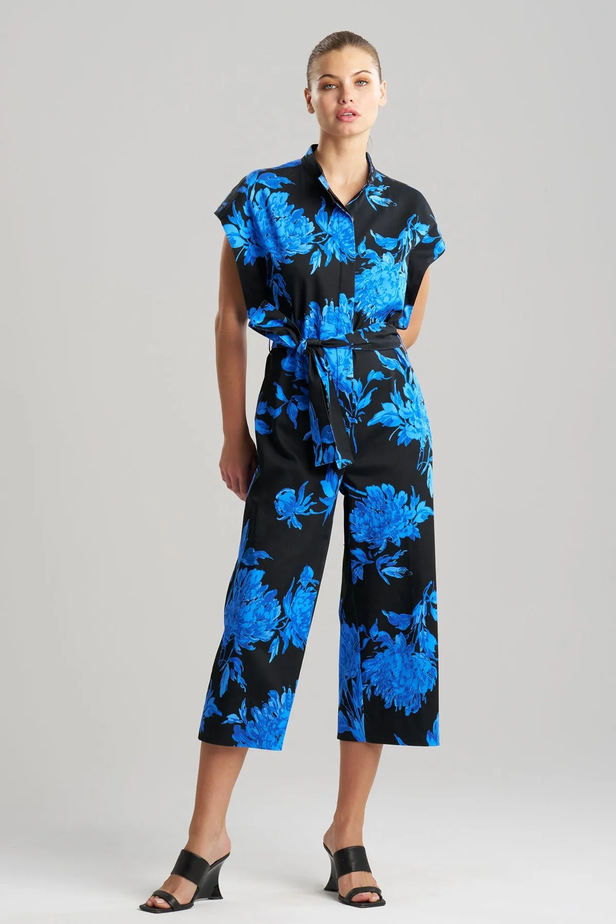Miyako Printed Cotton Chino Crop Jumpsuit sold by Natori product image thumbnail 2