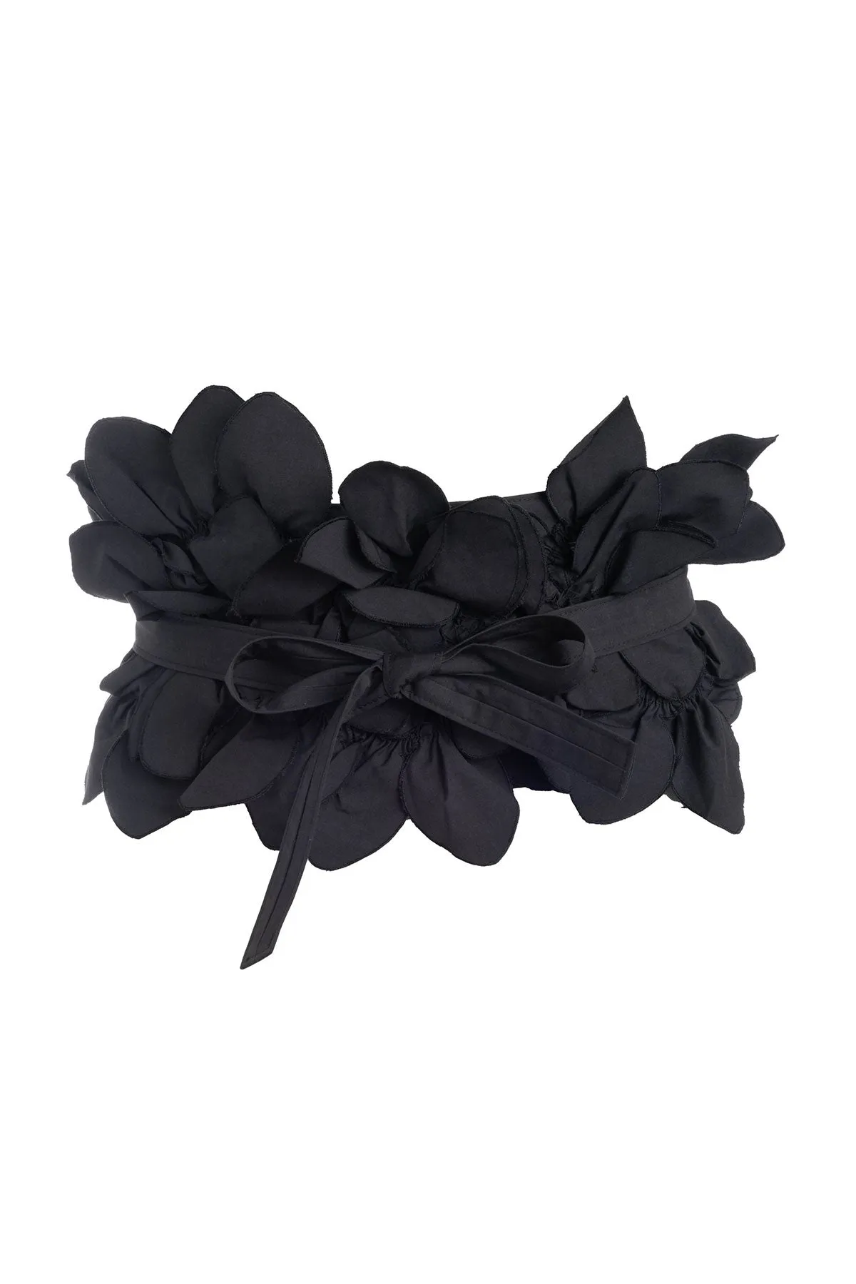 Tech Cotton Taffeta Embroidered Obi Belt - Black sold by Natori