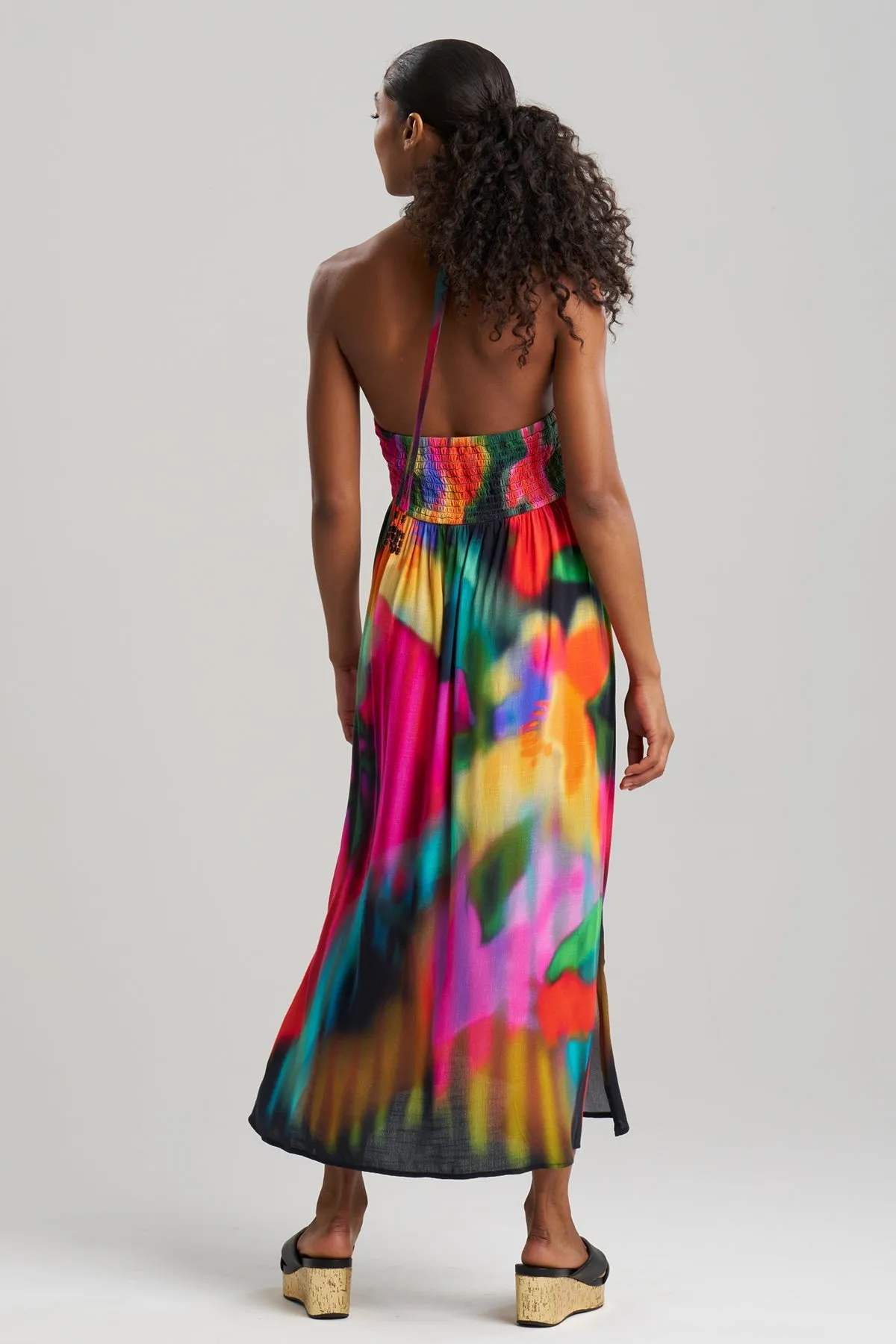 Floral Mirage Printed Rayon Halter Dress sold by Natori product image thumbnail 2