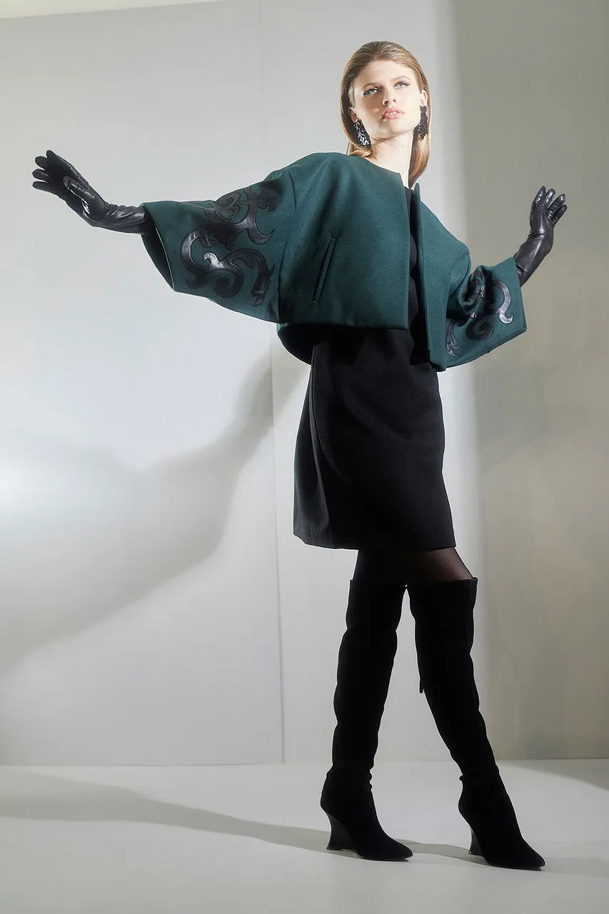 Felt Embroidered Cropped Jacket sold by Natori product image thumbnail 4