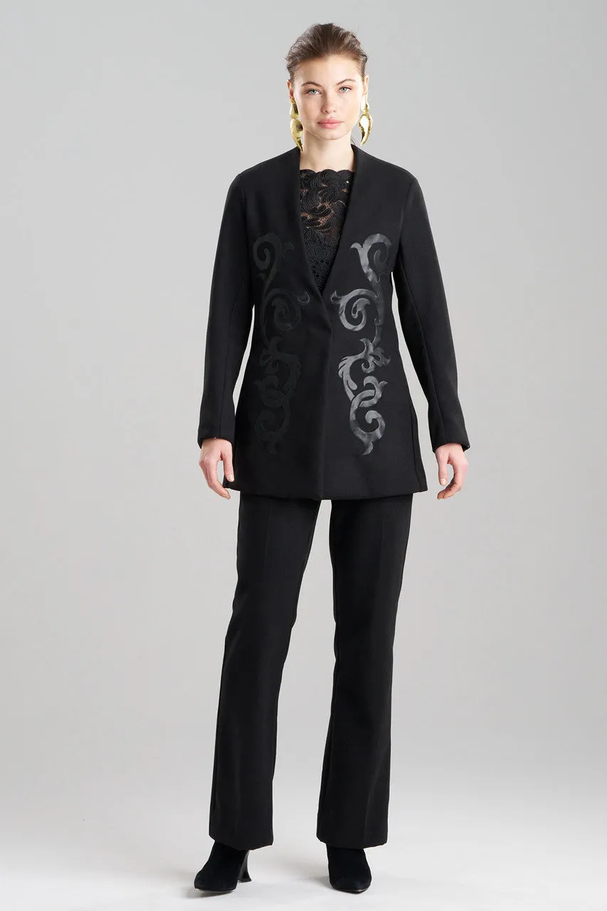 Felt Embroidered Collarless Jacket sold by Natori product image thumbnail 2