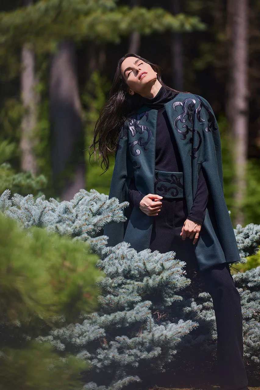 Felt Embroidered Cape sold by Natori