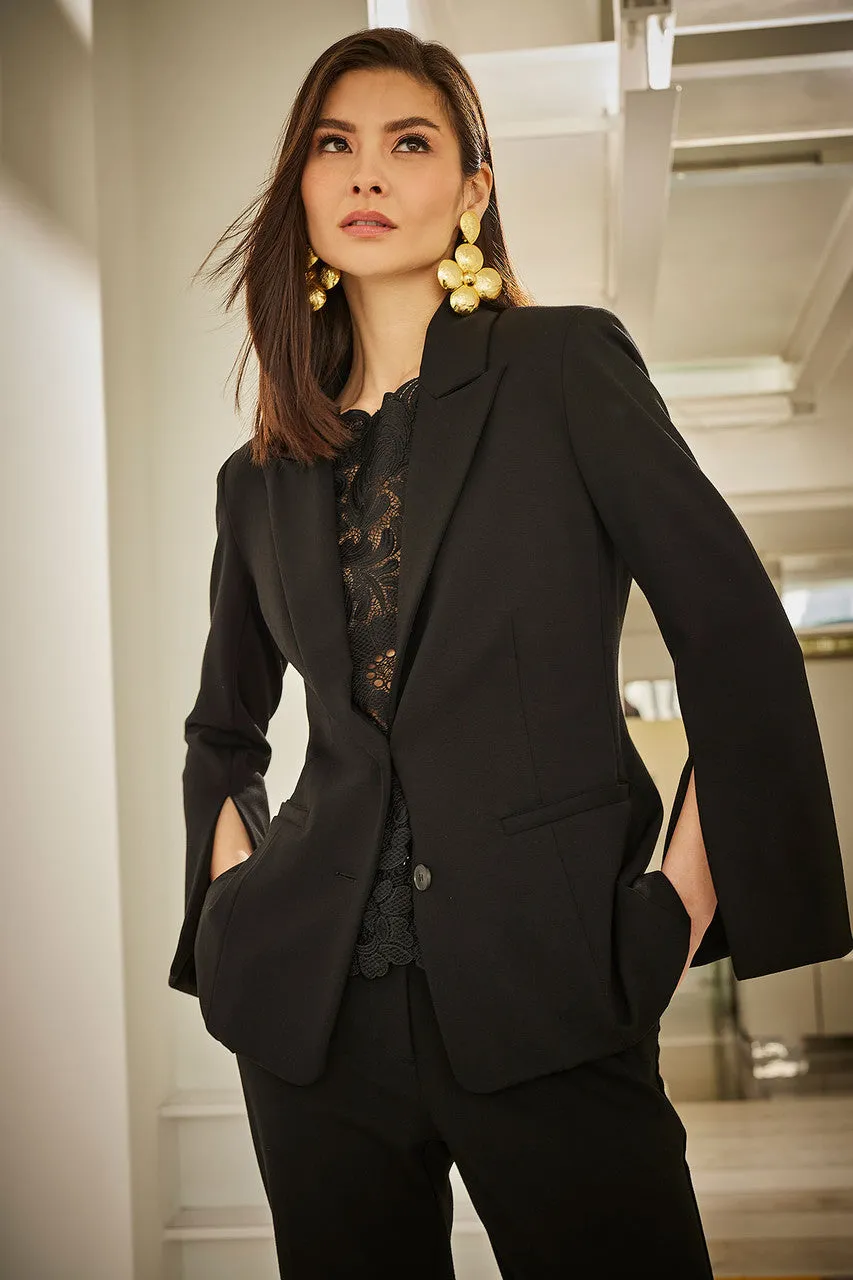 Compact Knit Two Button Lapel Blazer sold by Natori