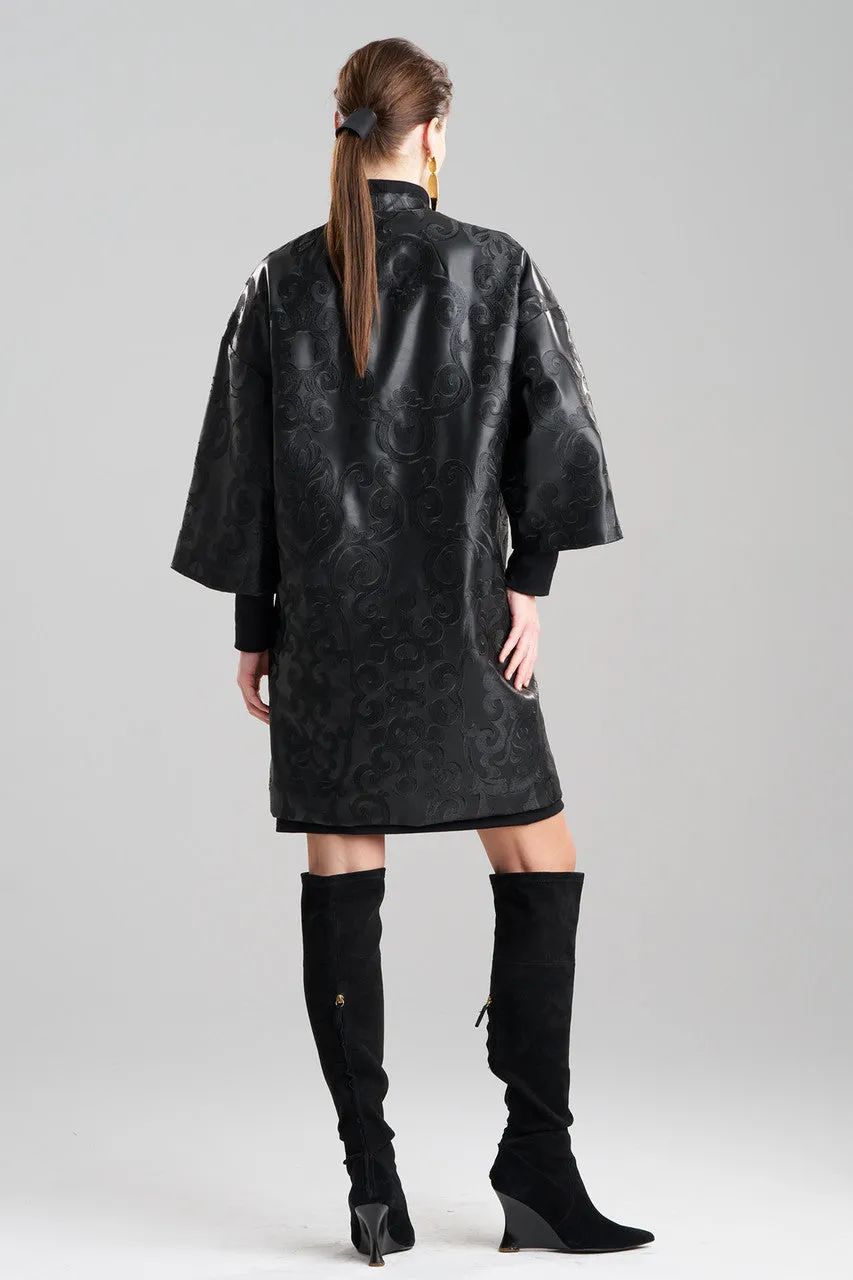 Leticia Embroidered Faux Leather Kimono Coat sold by Natori product image thumbnail 3