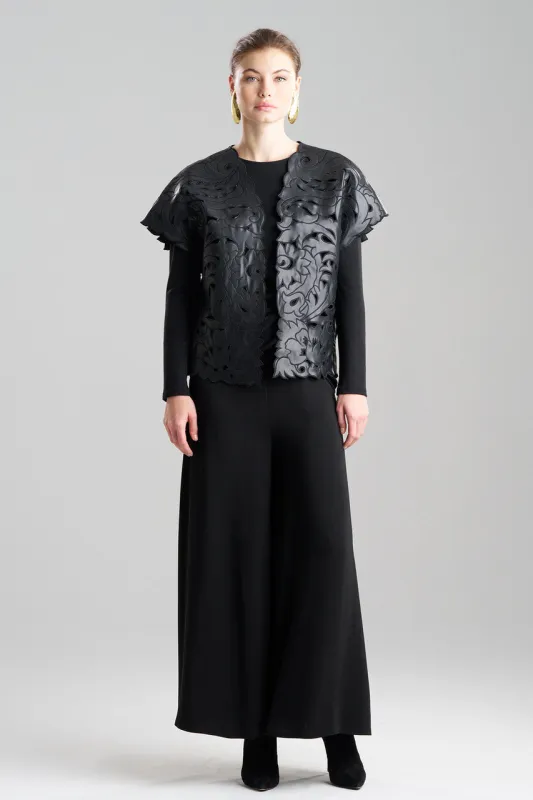 Vegan Luxe Lambskin Embroidered Vest sold by Natori