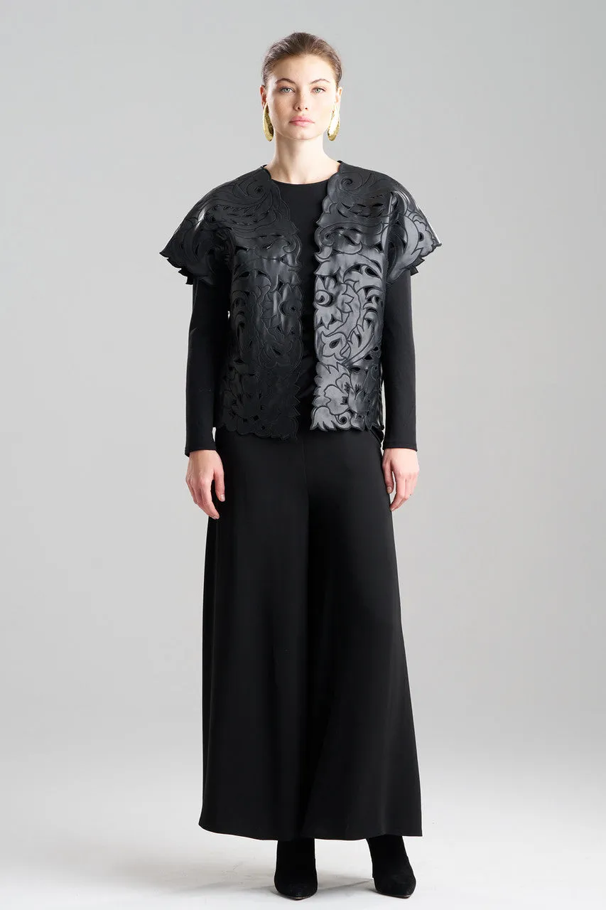 Vegan Luxe Lambskin Embroidered Vest sold by Natori