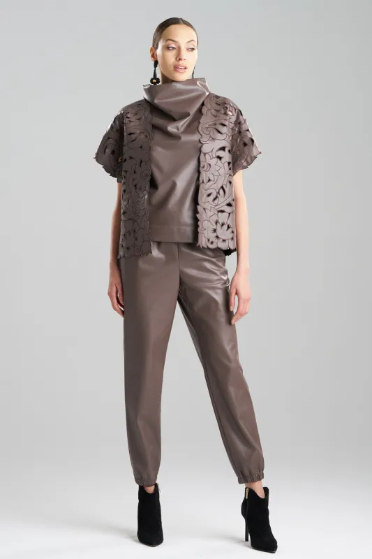 Vegan Luxe Lambskin Embroidered Vest sold by Natori
