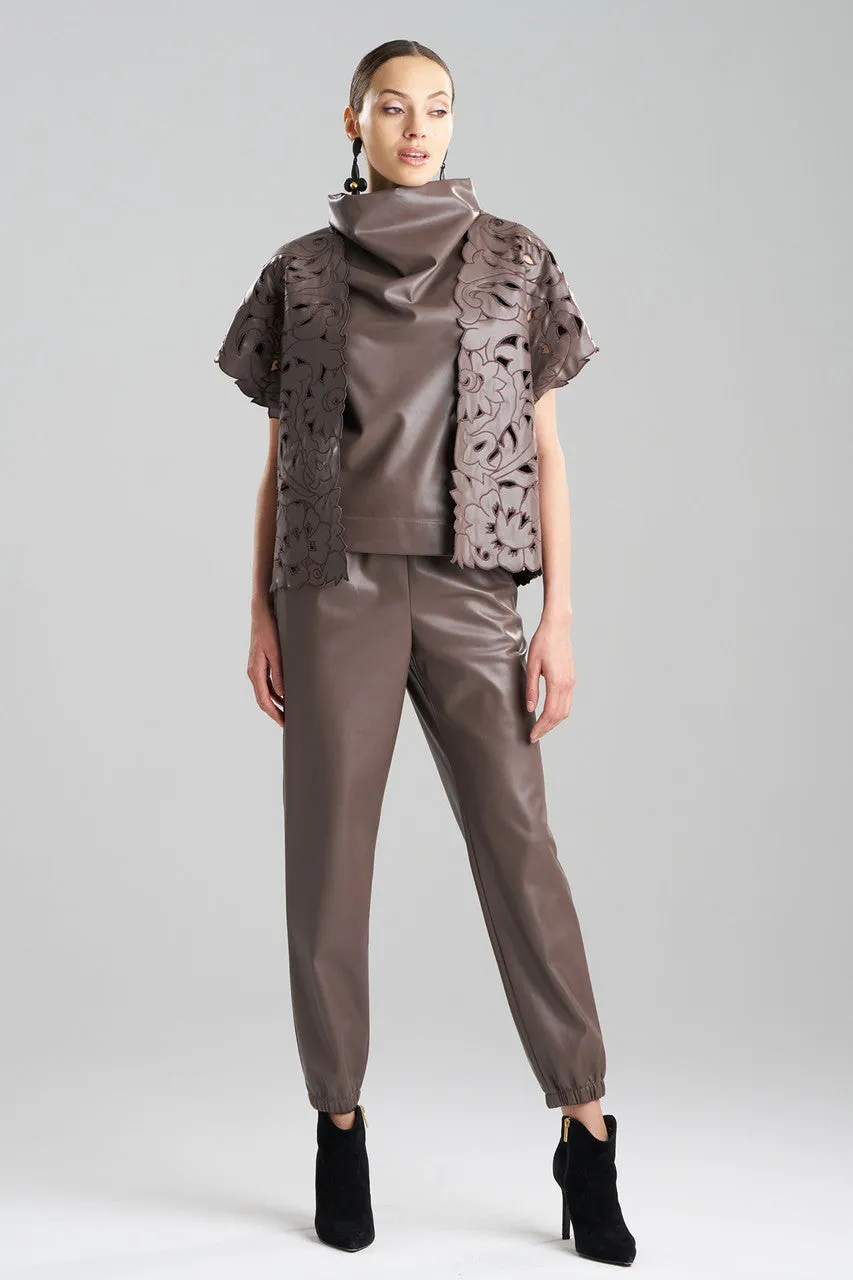 Vegan Luxe Lambskin Embroidered Vest sold by Natori