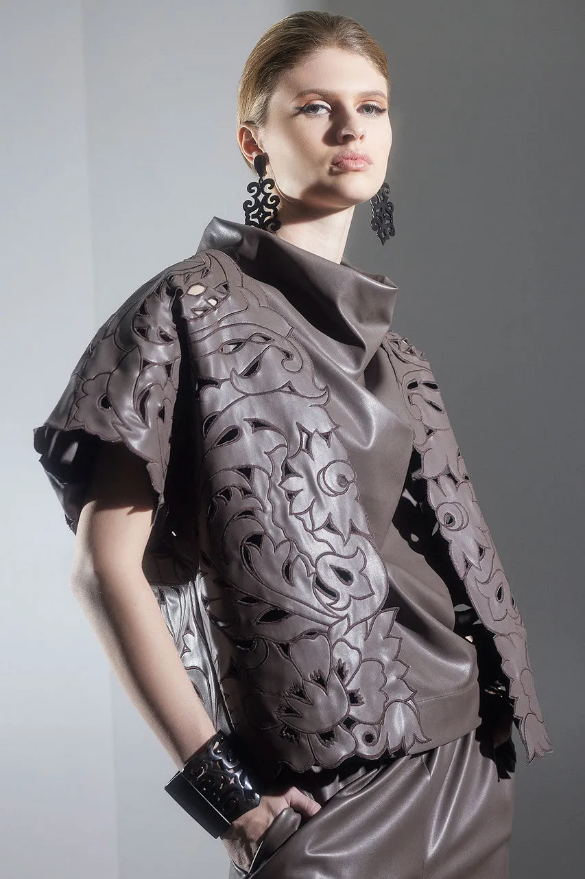 Vegan Luxe Lambskin Embroidered Vest sold by Natori product image thumbnail 4