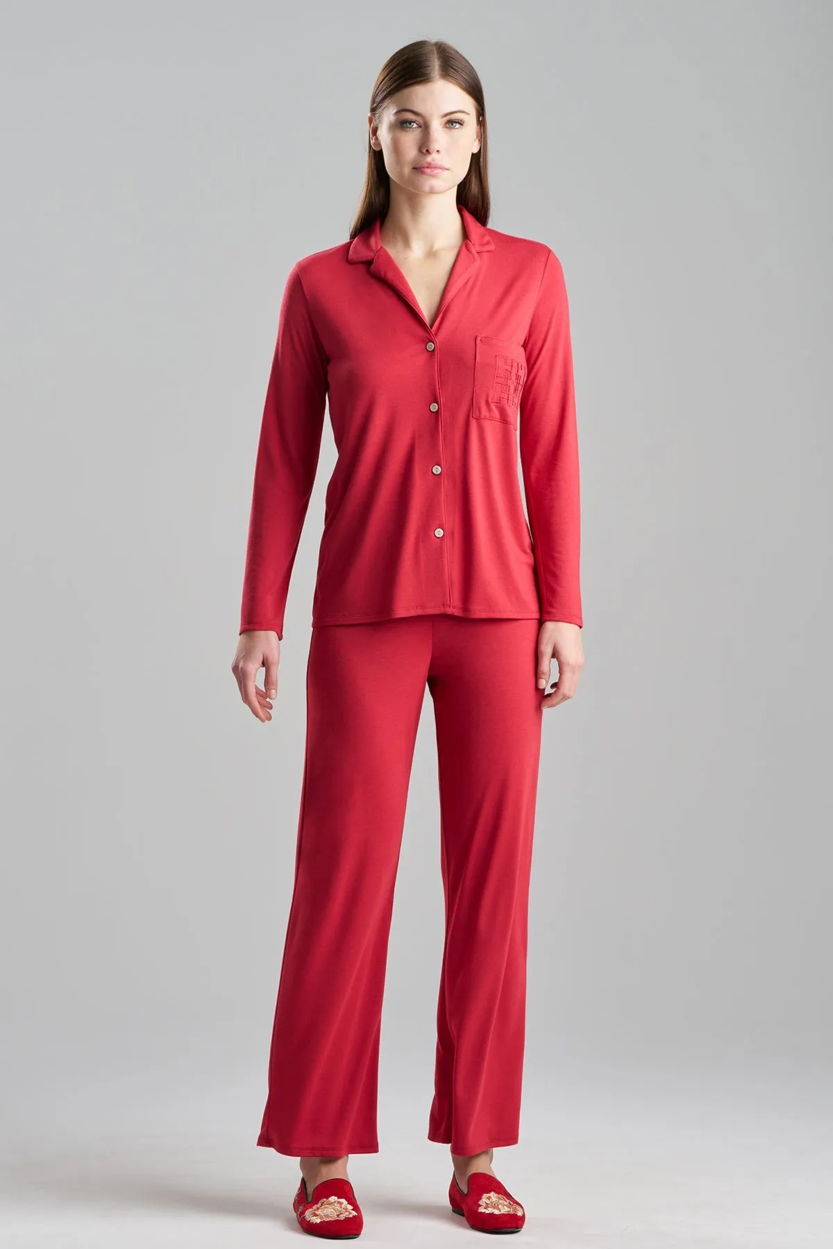 Shangri-La Embroidered TENCEL™ Notch PJ sold by Natori product image thumbnail 2