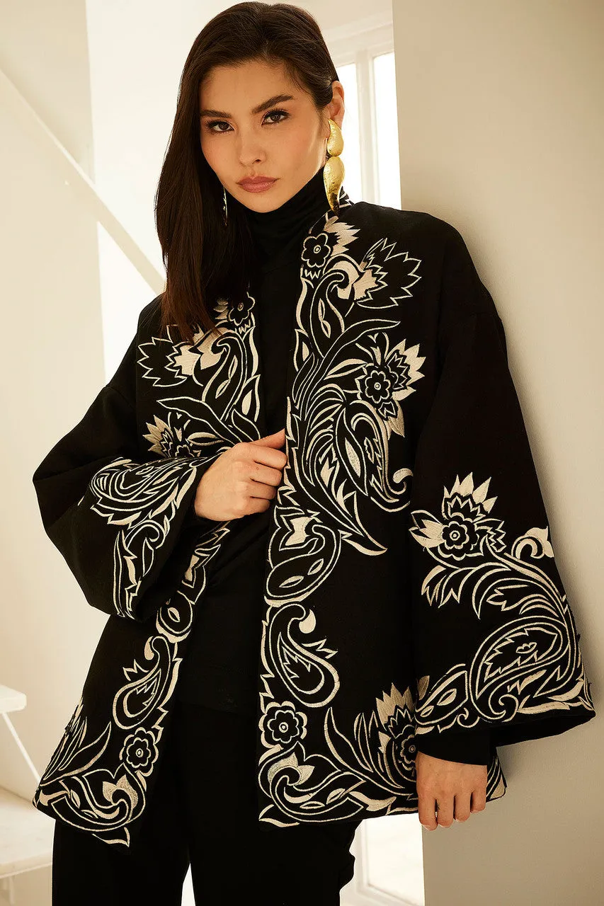 Felt Embroidered Coat sold by Natori