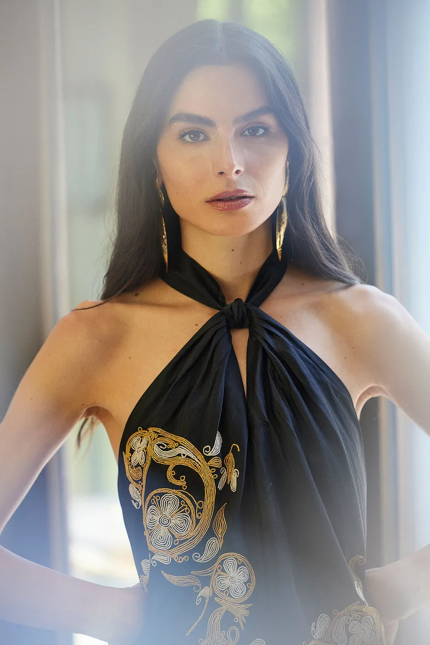 Silk Dupioni Embroidered Halter Top sold by Natori product image thumbnail 4