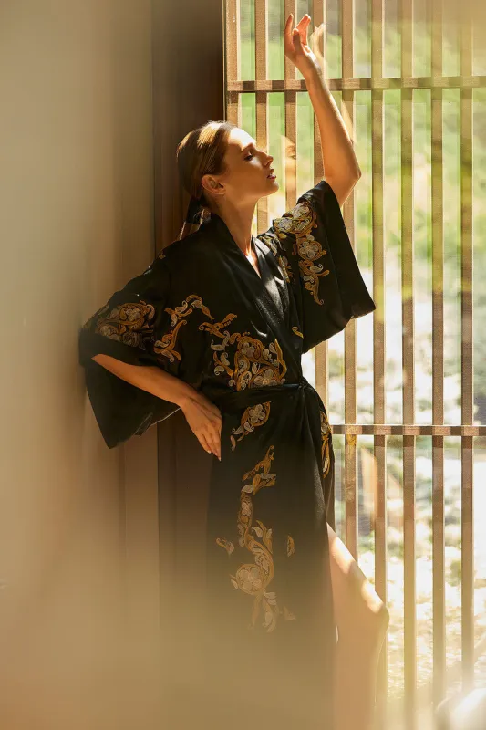 Couture Ottoman Embroidered Silk Robe sold by Natori