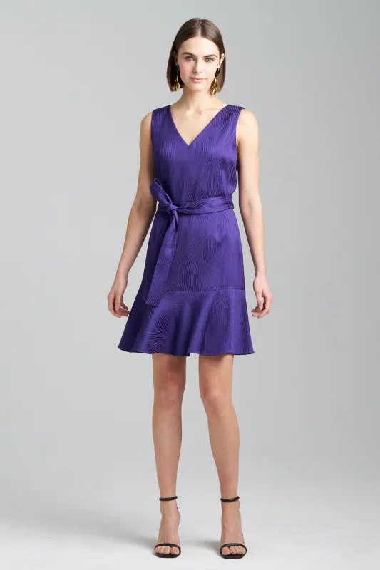 Scroll Jacquard Ruffle Dress sold by Natori