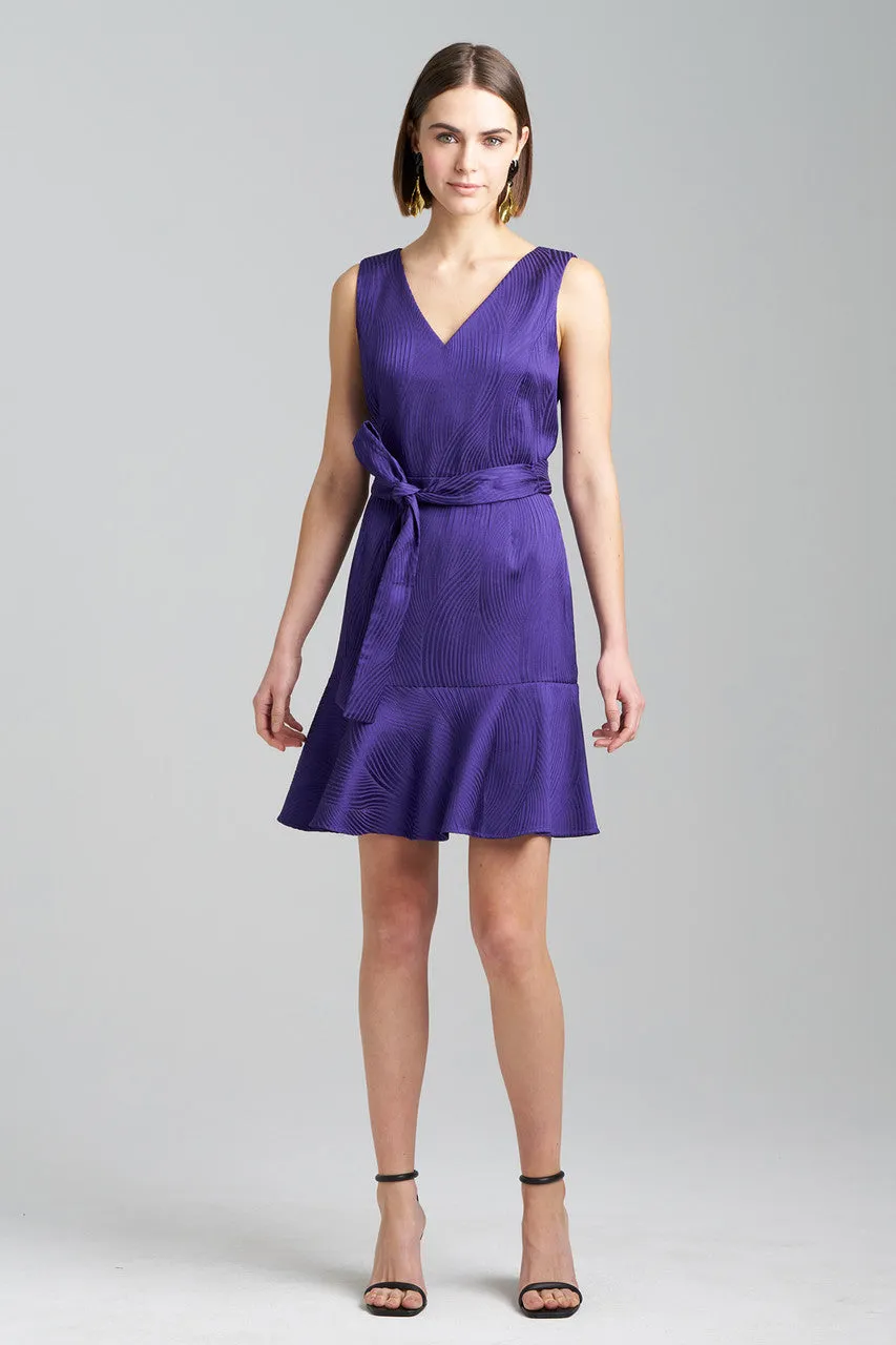 Scroll Jacquard Ruffle Dress sold by Natori