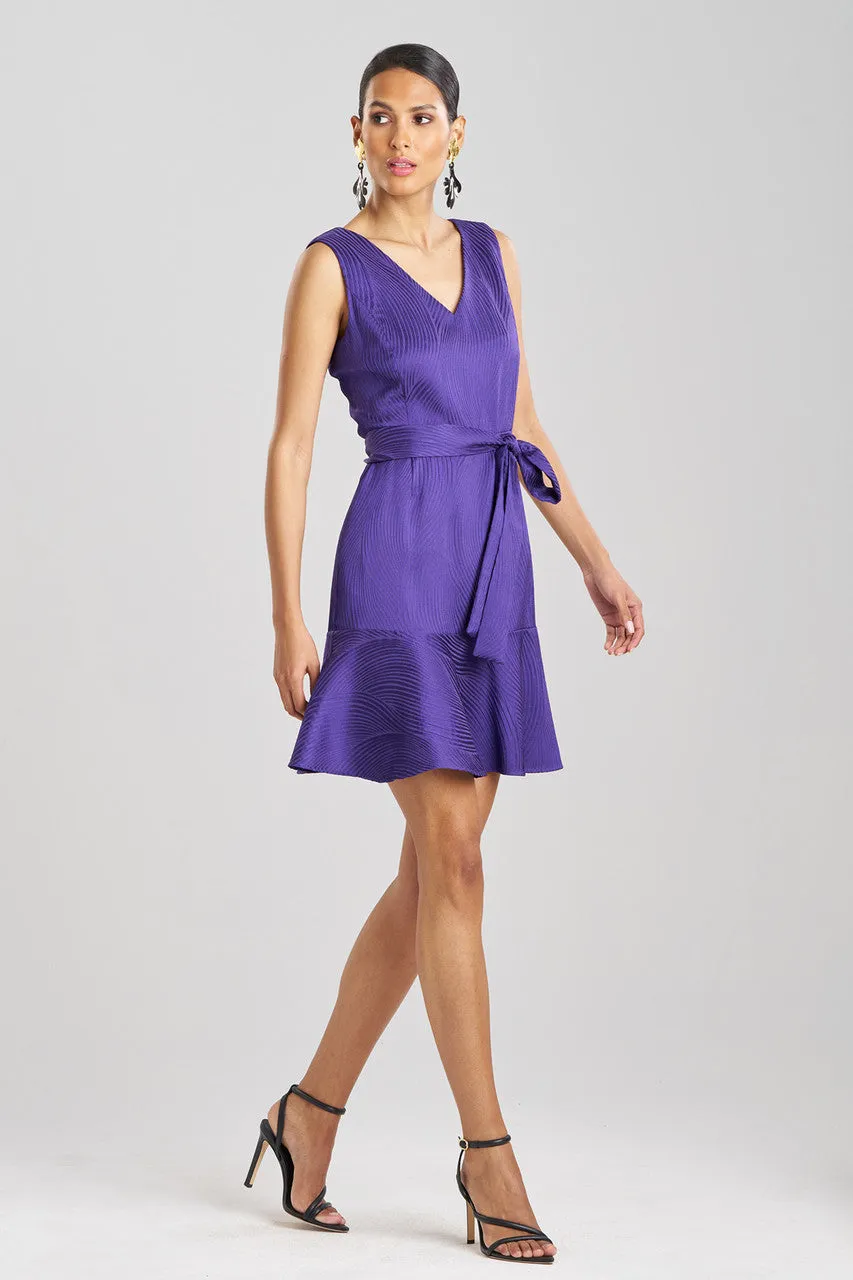 Scroll Jacquard Ruffle Dress sold by Natori product image thumbnail 3