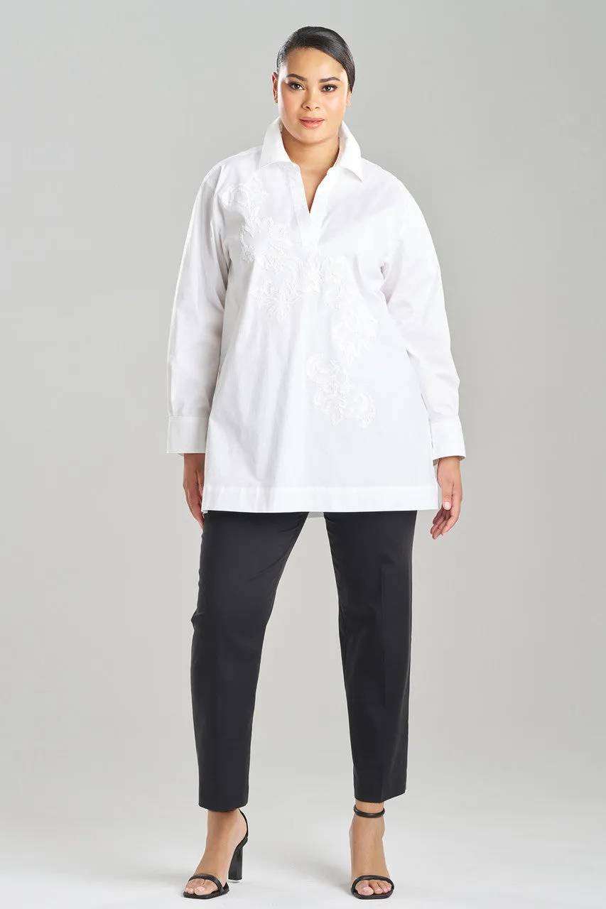 Cotton Poplin Embroidered Tunic Shirt sold by Natori product image thumbnail 4