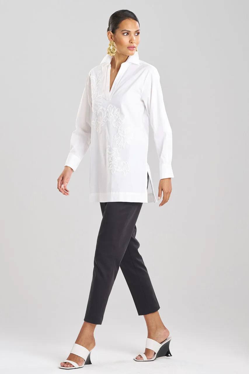 Cotton Poplin Embroidered Tunic Shirt sold by Natori product image thumbnail 2
