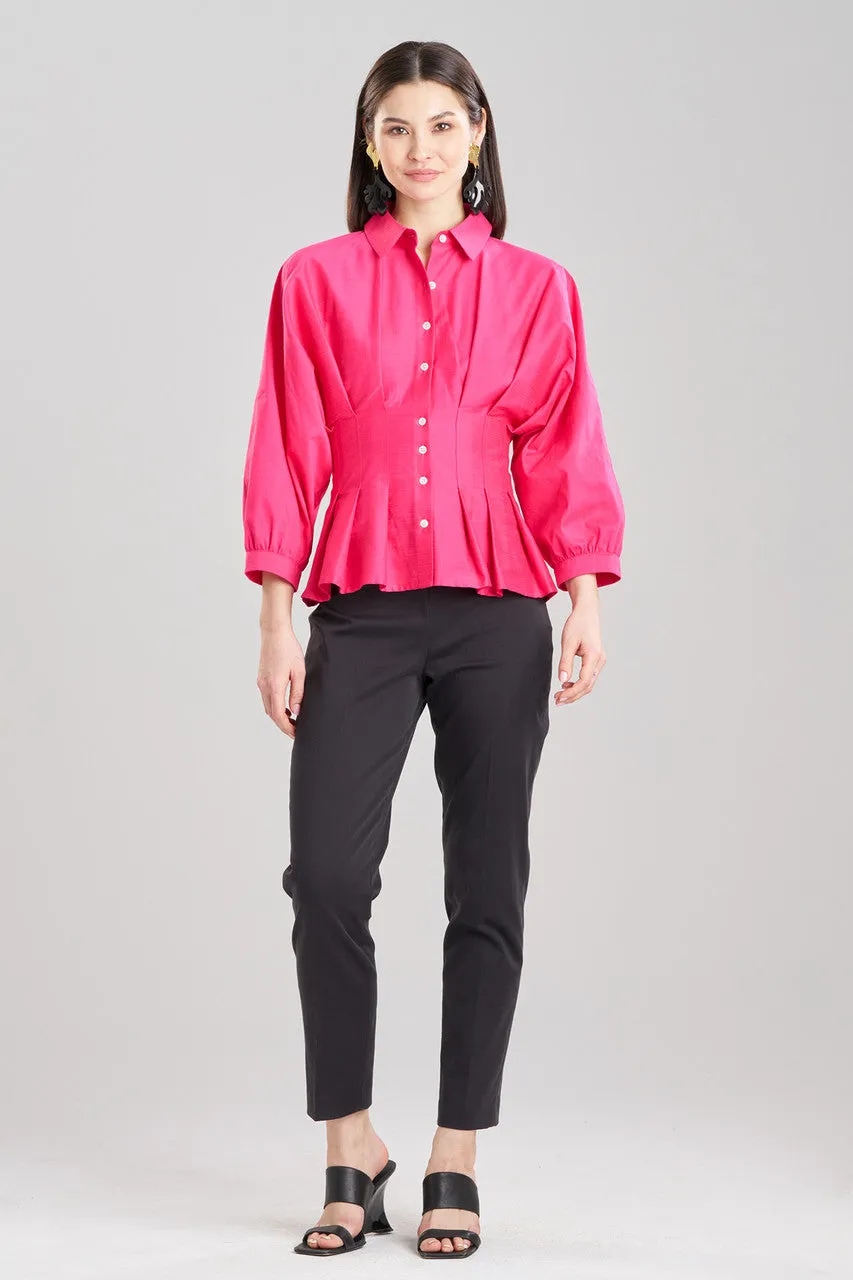 Cotton Silk Slub Pleated Shirt sold by Natori product image thumbnail 2