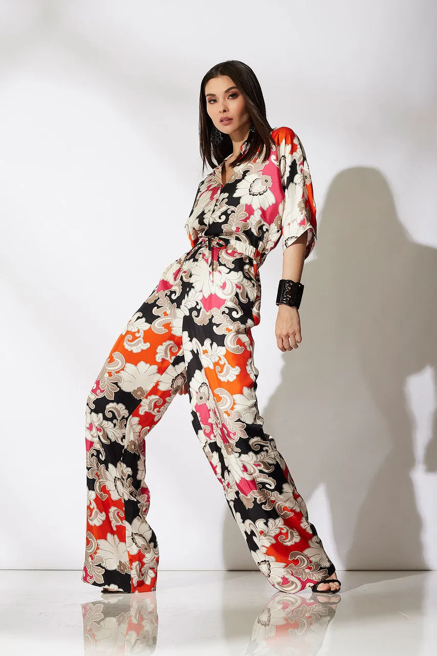 Cressida Printed Silk Twill Jumpsuit sold by Natori