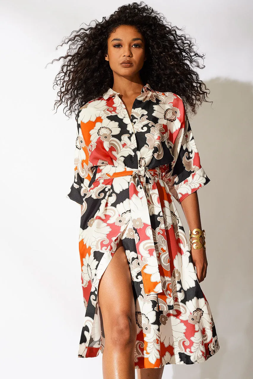 Cressida Printed Silk Twill Belted Shirtdress sold by Natori product image thumbnail 5