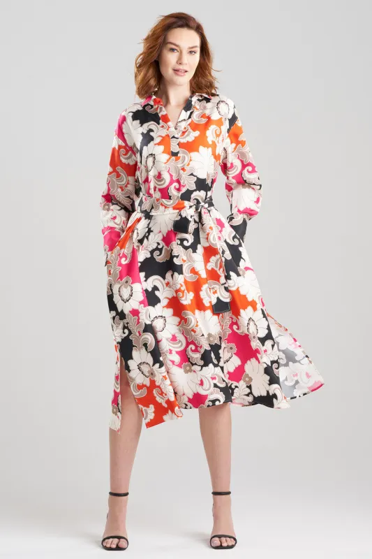 Cressida Printed Silk Twill Oversized Shirtdress sold by Natori
