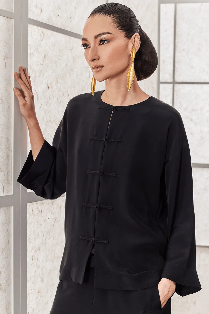 Couture Silk Crepe Mandarin Jacket sold by Natori product image thumbnail 3