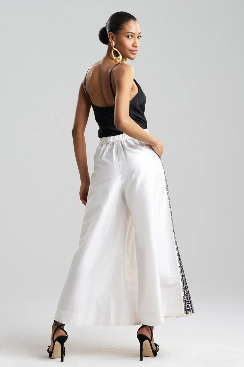 Couture Silk Dupioni Embroidered Trim Palazzo Pants sold by Natori product image thumbnail 3