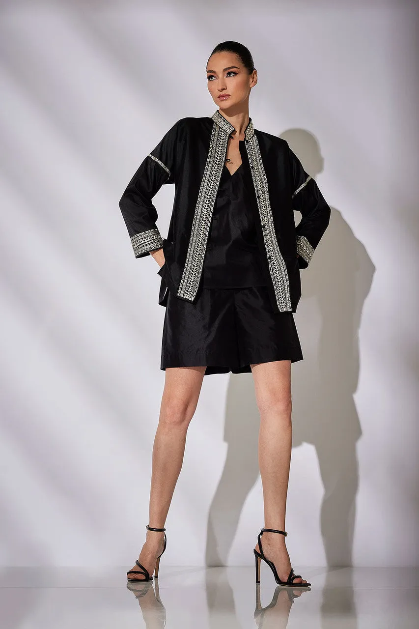 Couture Silk Dupioni Embroidered Mandarin Jacket sold by Natori product image thumbnail 3