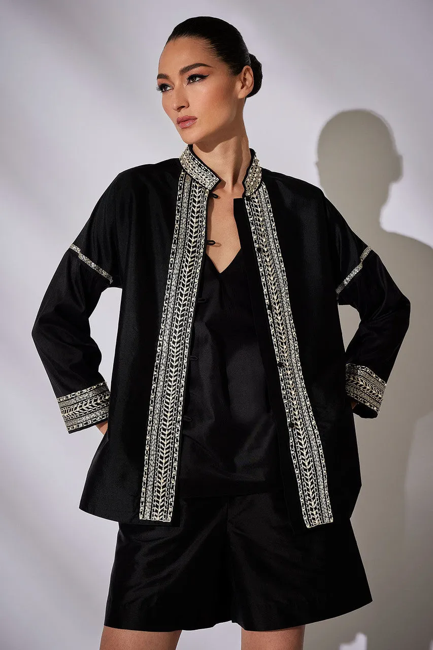 Couture Silk Dupioni Embroidered Mandarin Jacket sold by Natori product image thumbnail 5