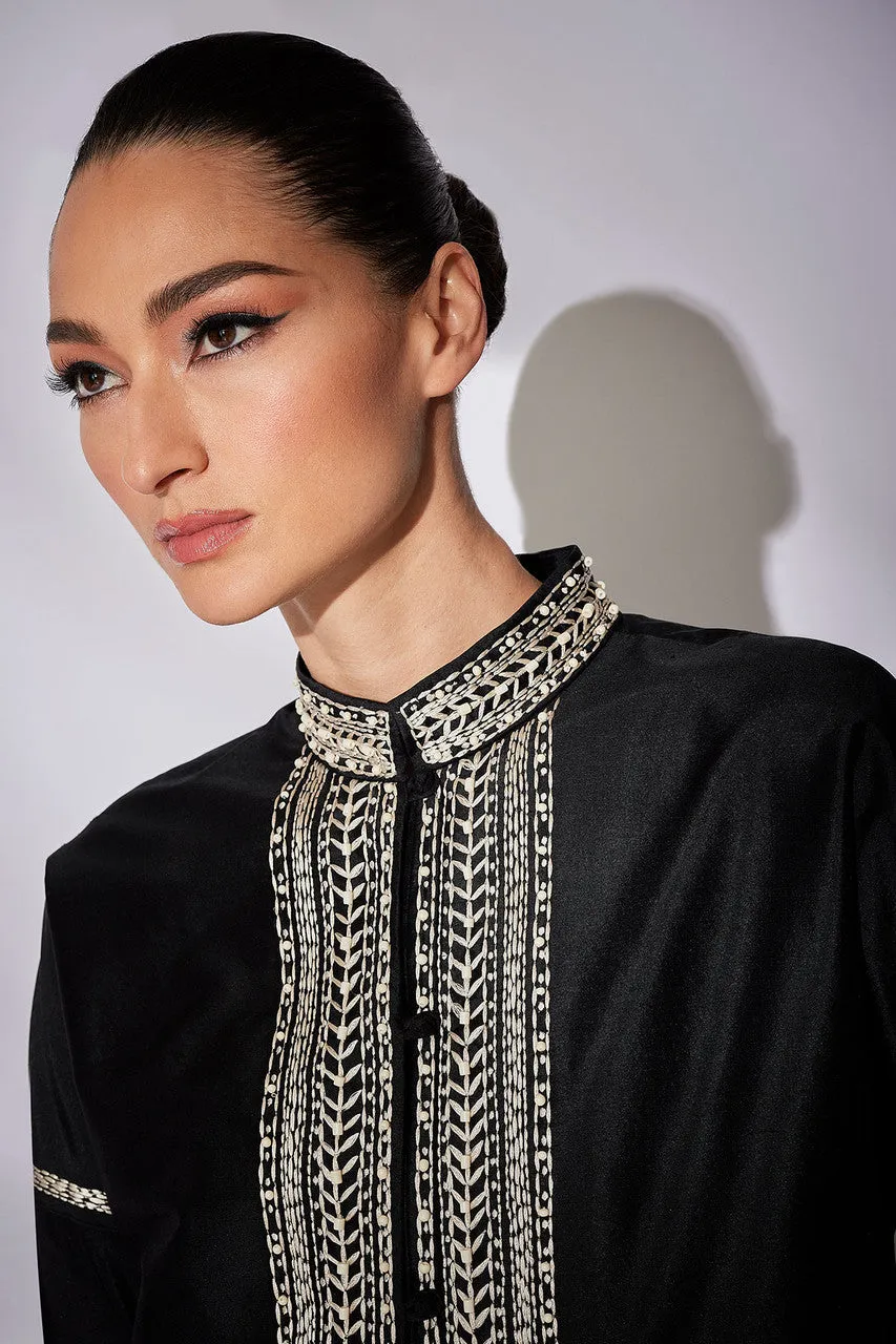 Couture Silk Dupioni Embroidered Mandarin Jacket sold by Natori product image thumbnail 4