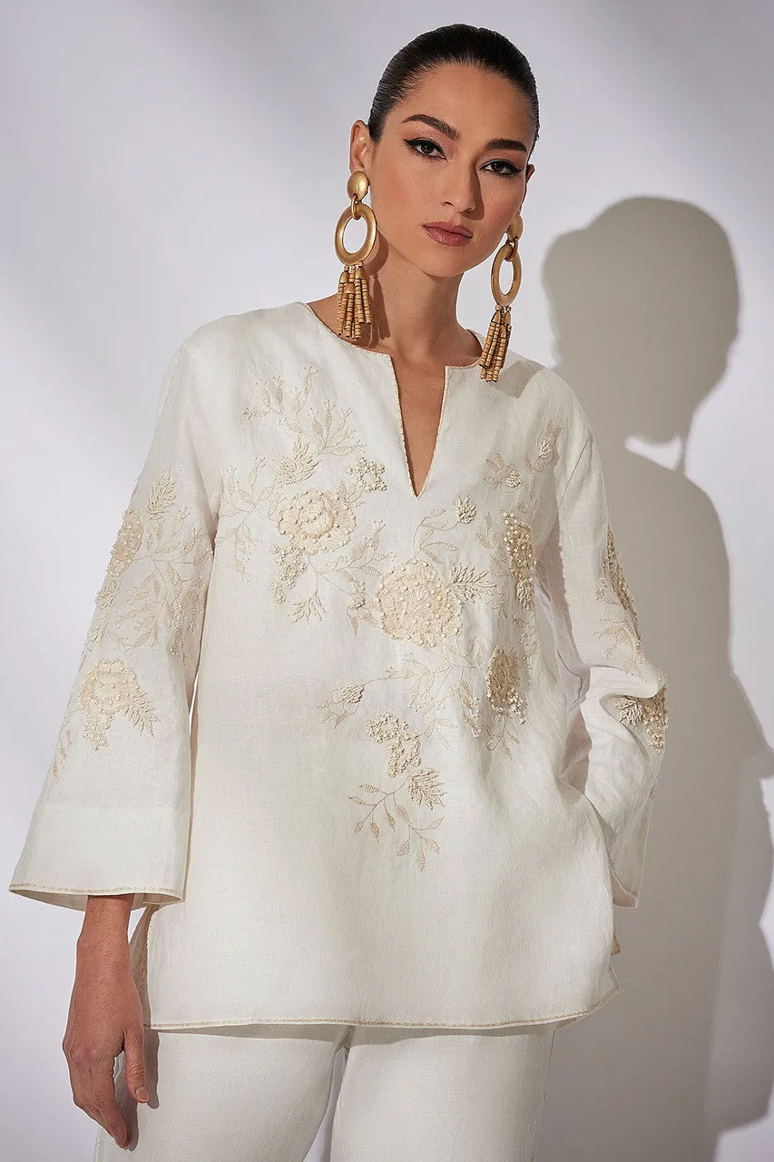Couture Luxe Linen Embroidered Tunic sold by Natori product image thumbnail 3
