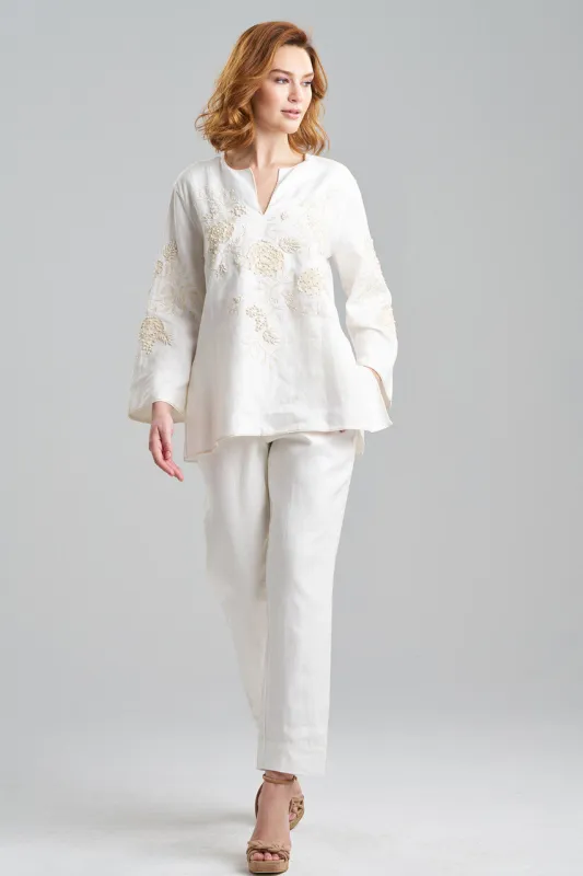 Couture Luxe Linen Embroidered Tunic sold by Natori