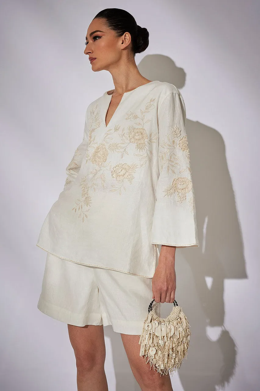 Couture Luxe Linen Embroidered Tunic sold by Natori product image thumbnail 4