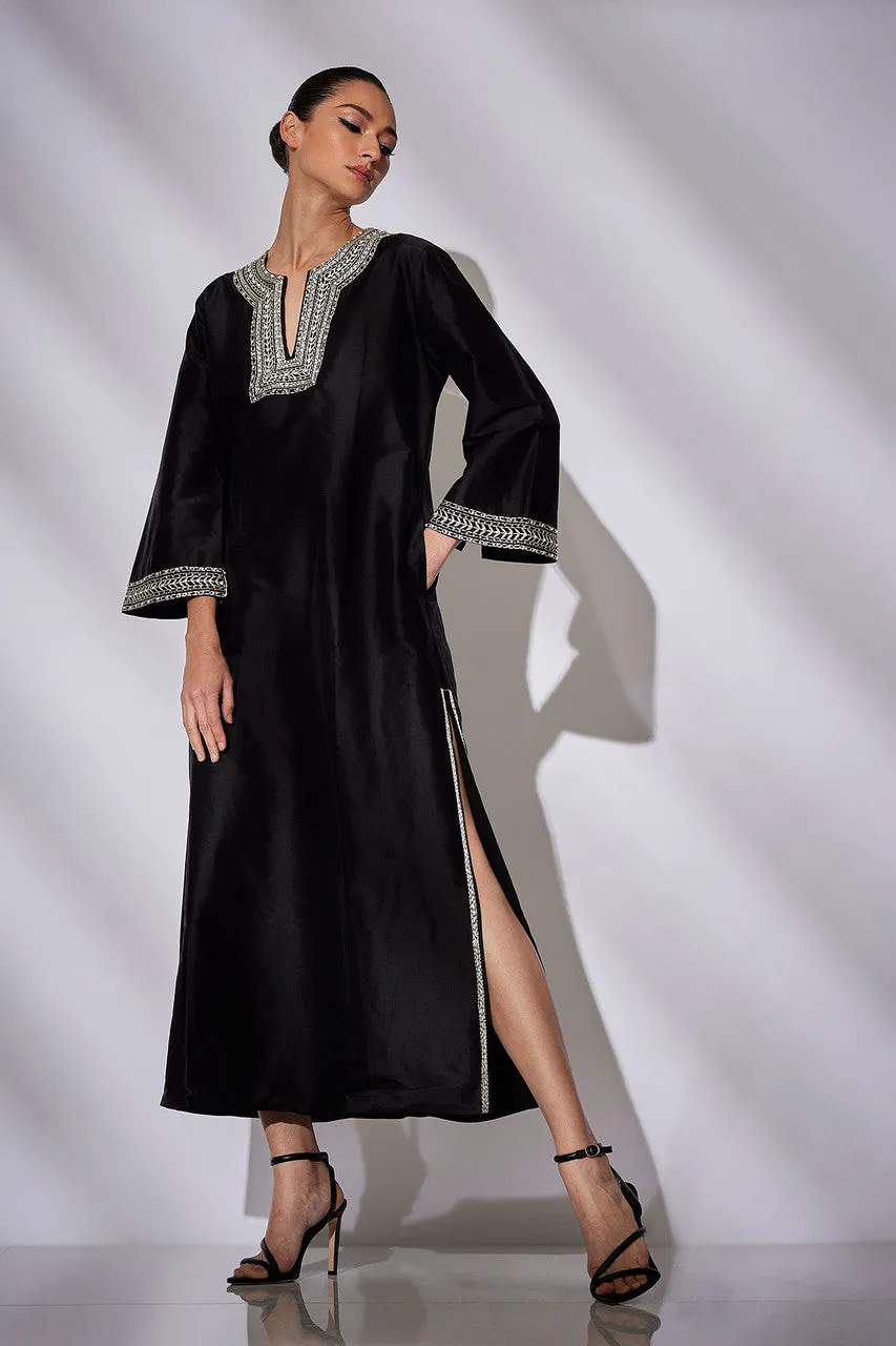 Couture Silk Dupioni Embroidered Trim Caftan sold by Natori product image thumbnail 2