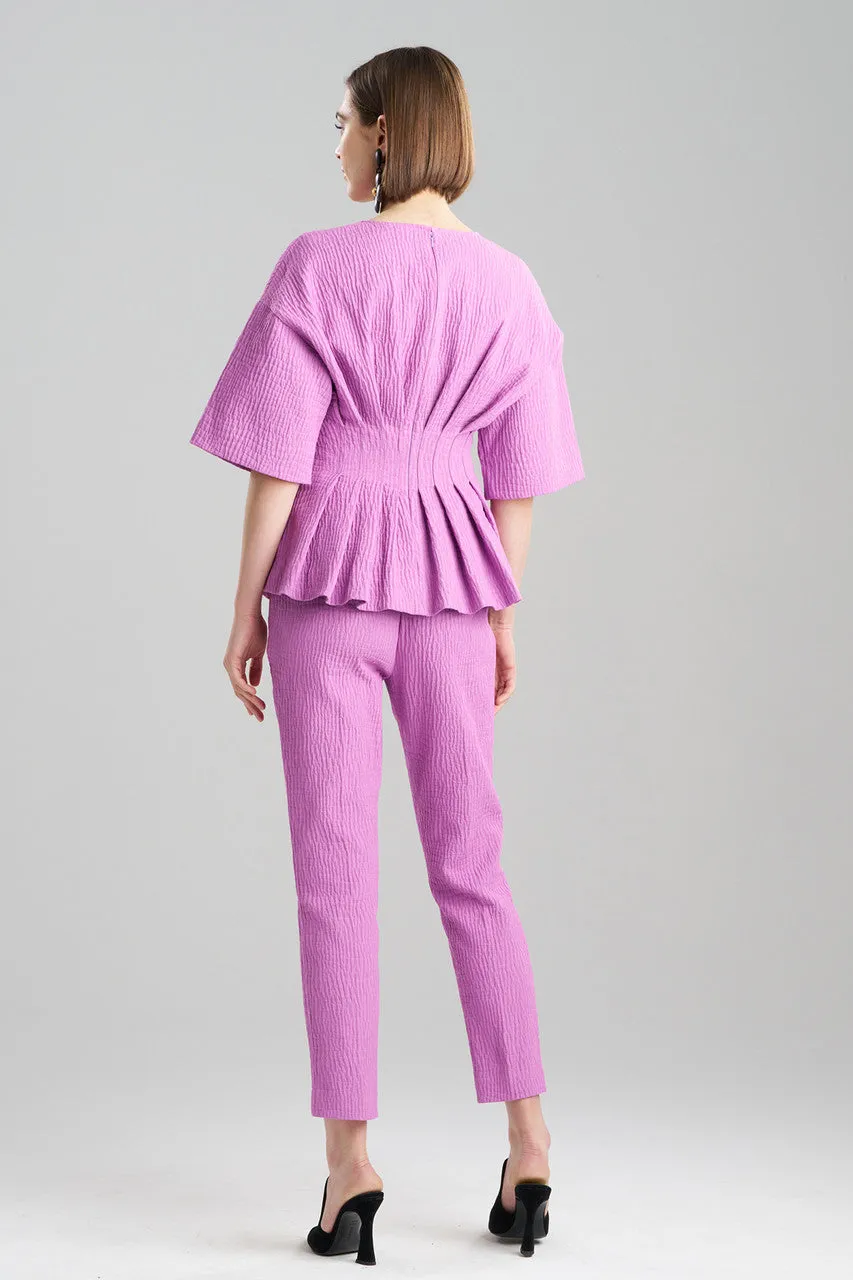 Textured Cotton Jacquard Pleated Peplum Top sold by Natori product image thumbnail 2