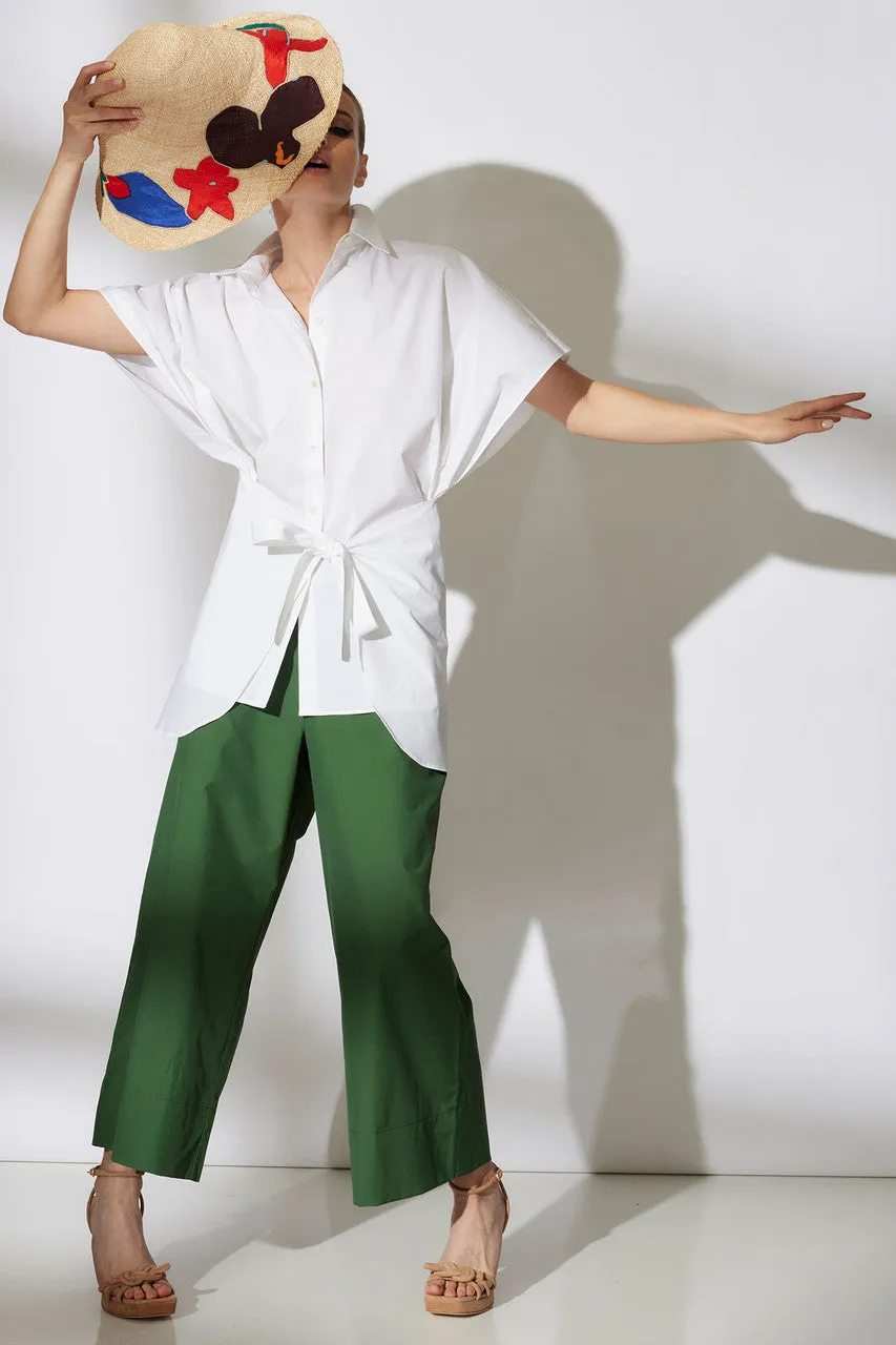 Cotton Poplin Kimono Wrap Shirt sold by Natori