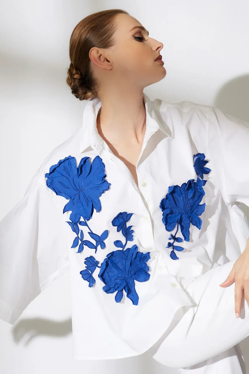 Cotton Poplin Embroidered Trapeze Shirt sold by Natori product image thumbnail 4